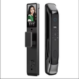 EvokLiving Smart Door Lock T300 with fingerprint, PIN, and face detection, showing keypad and biometric scanner on a modern door