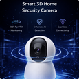 Indoor 360-degree camera by EvokLiving with 4 MP resolution, showing the camera lens and sleek black design.