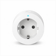 EvokLiving smart plug EU/UK version plugged into wall socket, compact design, showcasing its modern, user-friendly appearance.
