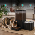 EvokLiving smart pet feeder with digital display, automatic food dispensing, and sleek design for convenient pet feeding.
