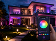 EvokLiving LED light bulb with clear glass and screw base, illuminated to showcase bright, energy-efficient lighting.