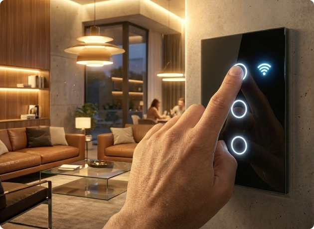 EvokLiving Tuya Smart Life WiFi smart light switch with touch panel, 1-4 way, white, compatible with Alexa, durable plastic design