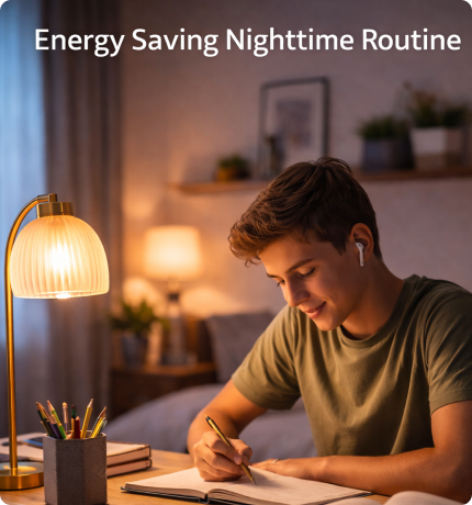 EvokLiving LED light bulb with clear glass, screw base, and integrated LED filament for energy-efficient lighting.