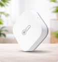 EvokLiving climate sensor with multiple masks or covers, designed for accurate temperature and humidity monitoring in smart home systems.