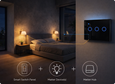 EvokLiving Tuya Smart WiFi light switch with touch panel, 1-4 way control, white durable PC construction, compatible with Alexa.