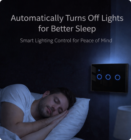 EvokLiving Tuya Smart Life WiFi smart light switch with touch panel, 1-4 way control, white durable plastic, compatible with Alexa