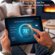 EvokLiving Tuya Zigbee smart control panel for home automation with touch interface and digital display.
