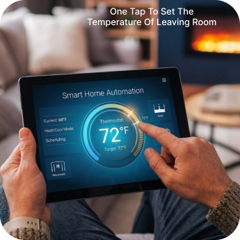EvokLiving Tuya Zigbee smart control panel for home automation with touch interface and digital display.