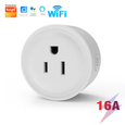EvokLiving Smart Plug US version plugged into an outlet, compact design with a modern white finish for home automation.