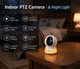 Wireless indoor baby monitor camera by EvokLiving showing a camera mounted on a nursery wall for real-time baby monitoring.