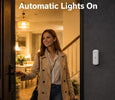 EvokLiving smart motion sensor with sleek design, showing the sensor device mounted on a wall for home security detection